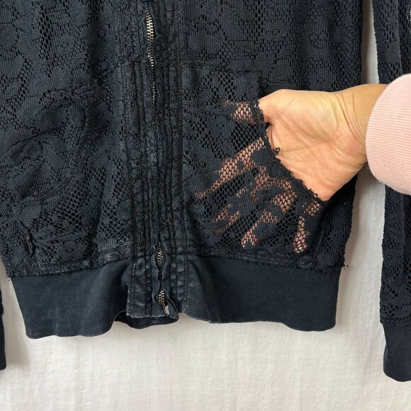 Affliction Reversible Lace Hoodie Full Zip Women S Metal Y2K Lost Souls American - Picture 9 of 16